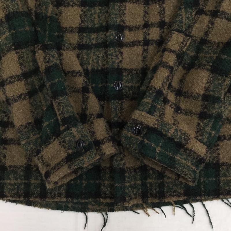 ミニマル mnml シャツ、ブラウス 長袖 XL ロゴ、文字 茶 / ブラウン / X 緑 / グリーン /  メンズ USED 古着 中古 10143909