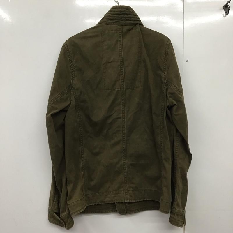 アバクロンビーアンドフィッチ ABERCROMBIE&FITCH ジャケット、上着 ジャケット、ブレザー ジップアップジャケット アウター スタンドネック ミリタリージャケット L ロゴ、文字 カーキ / カーキ /  メンズ USED 古着 中古 10144490