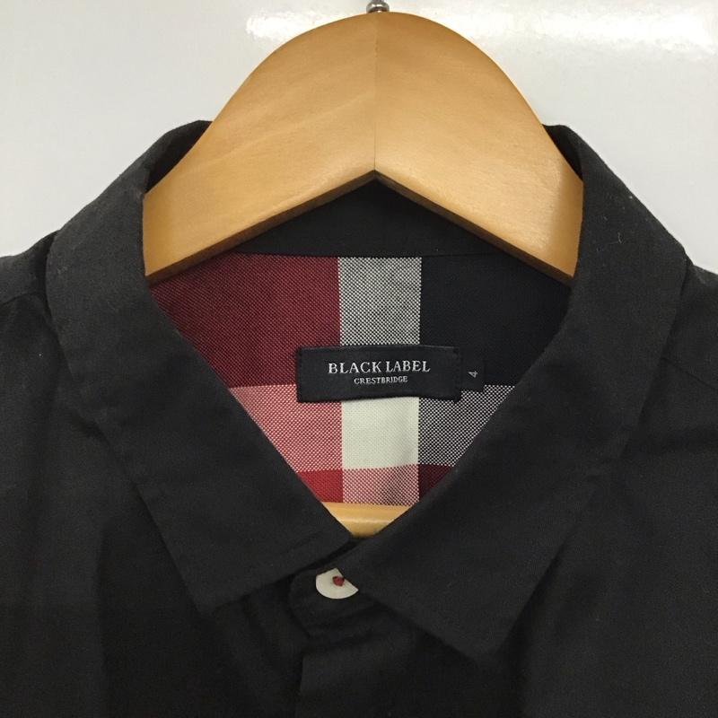 ブラックレーベルクレストブリッジ BLACK LABEL CRESTBRIDGE シャツ、ブラウス 長袖 長袖シャツ 無地シャツ カラーシャツ 4 無地 X チェック 黒 / ブラック /  メンズ USED 古着 中古 10144610