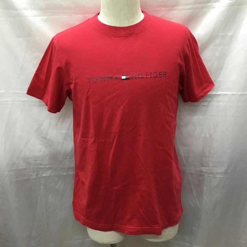 トミーヒルフィガー TOMMY HILFIGER Tシャツ 半袖 114-222900-720 クルーネック プリント XS ロゴ、文字 赤 / レッド /  メンズ USED 古着 中古 10111393