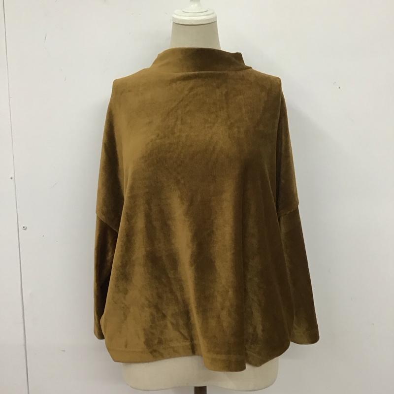 ビームス ハート BEAMS HEART カットソー 七分袖 43-14-0257-152 スタンドネック コーデュロイ 無地 茶 / ブラウン /  レディース USED 古着 中古 10126489