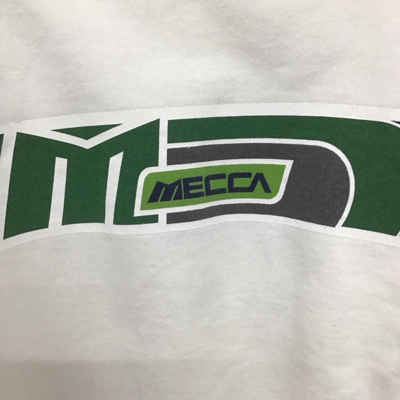メッカ MECCA トレーナー 長袖 長袖トレーナー スウェット クルーネック プルオーバー XL ロゴ、文字 白 / ホワイト /  メンズ USED 古着 中古 10148534