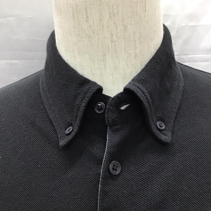 コムサイズム COMME CA ISM シャツ、ブラウス 半袖 47-33IY15 鹿の子 フロントオープンシャツ L 無地 黒 / ブラック /  メンズ USED 古着 中古 10117050