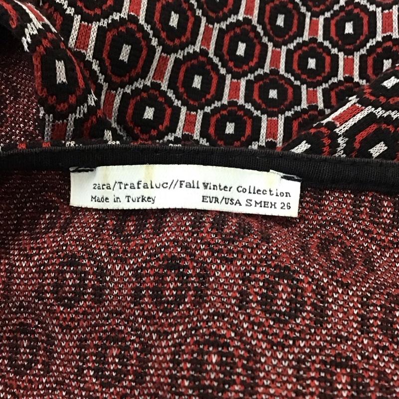 ザラ ZARA ワンピース ミニスカート S 総柄 黒 / ブラック / X 白 / ホワイト / X 赤 / レッド /  レディース USED 古着 中古 10115343