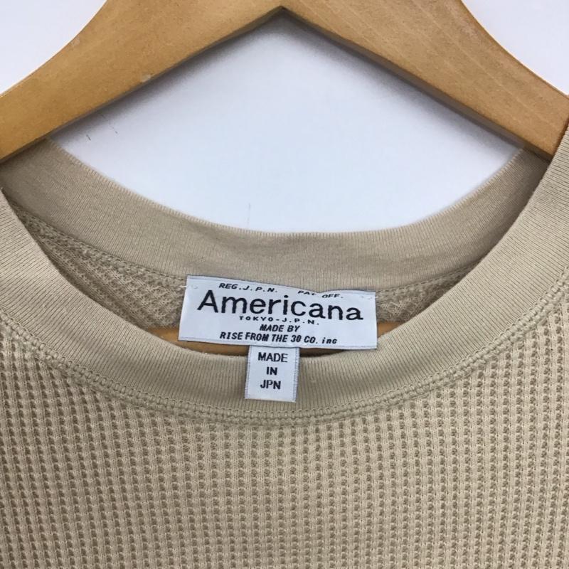 アメリカーナ AMERICANA カットソー 長袖 ワッフル 無地 ベージュ / ベージュ /  レディース USED 古着 中古 10148506