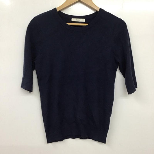 マウジー MOUSSY ニット、セーター 半袖 0108ac70-6400 プルオーバー7分袖ニット セーター 半袖ニットカットソー FREE 無地 紺 / ネイビー /  レディース USED 古着 中古 10136260