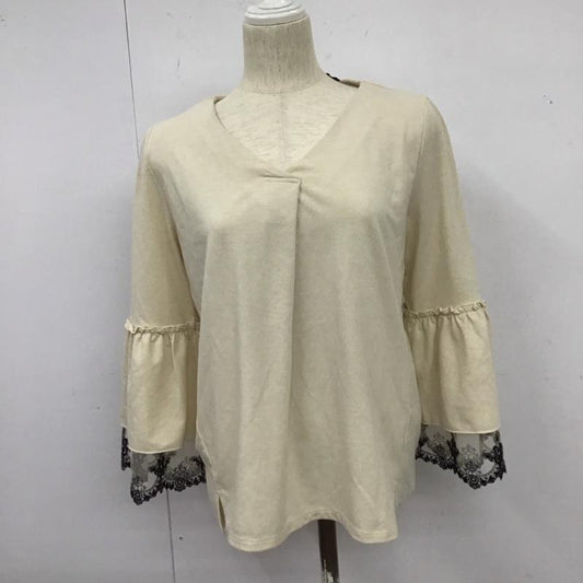 アクシーズファム axes femme カットソー 長袖 長袖カットソー フレアカットソー Vネック M 無地 ベージュ / ベージュ /  レディース USED 古着 中古 10126140