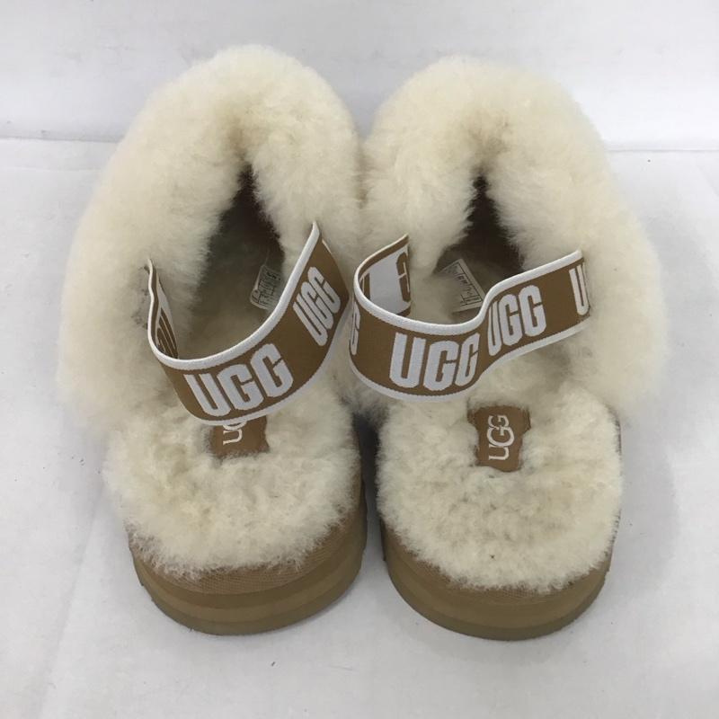 アグ UGG サンダル サンダル 1130395K ファンケット 24.5cm 箱有 24.5cm ロゴ、文字 ベージュ / ベージュ /  レディース USED 古着 中古 10126342