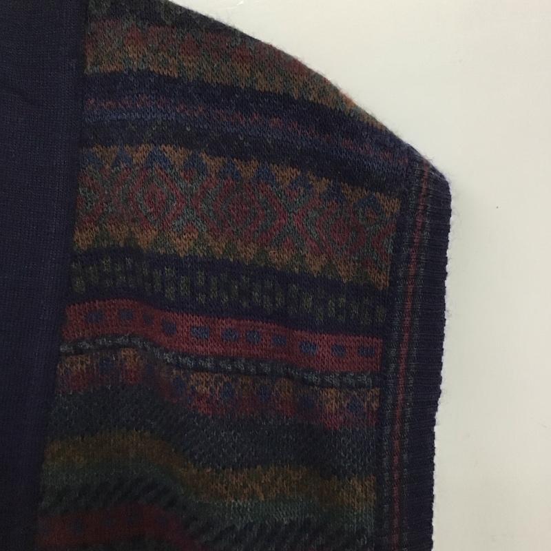 古着 USED ベスト ベスト ニットベスト ノースリーブカットソー 前ボタン L 総柄 マルチカラー / マルチカラー /  メンズ USED 古着 中古 10134007
