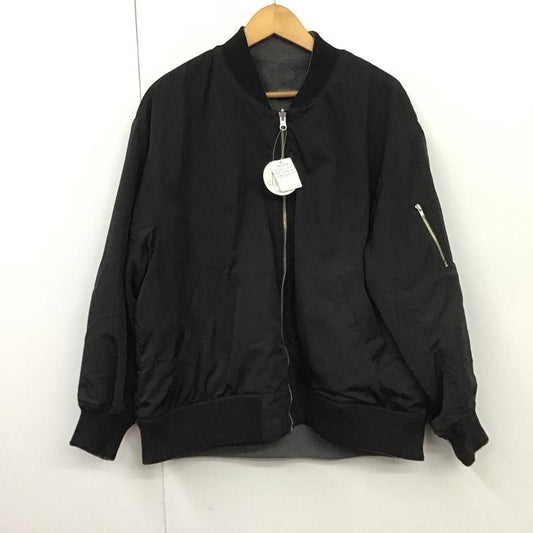アースミュージックアンドエコロジー earth music&ecology ジャケット、上着 ジャケット、ブレザー 1K44L0Z0100 リバーシブル MA-1 タグ付き L 無地 黒 / ブラック / X 灰 / グレー /  レディース USED 古着 中古 10131312