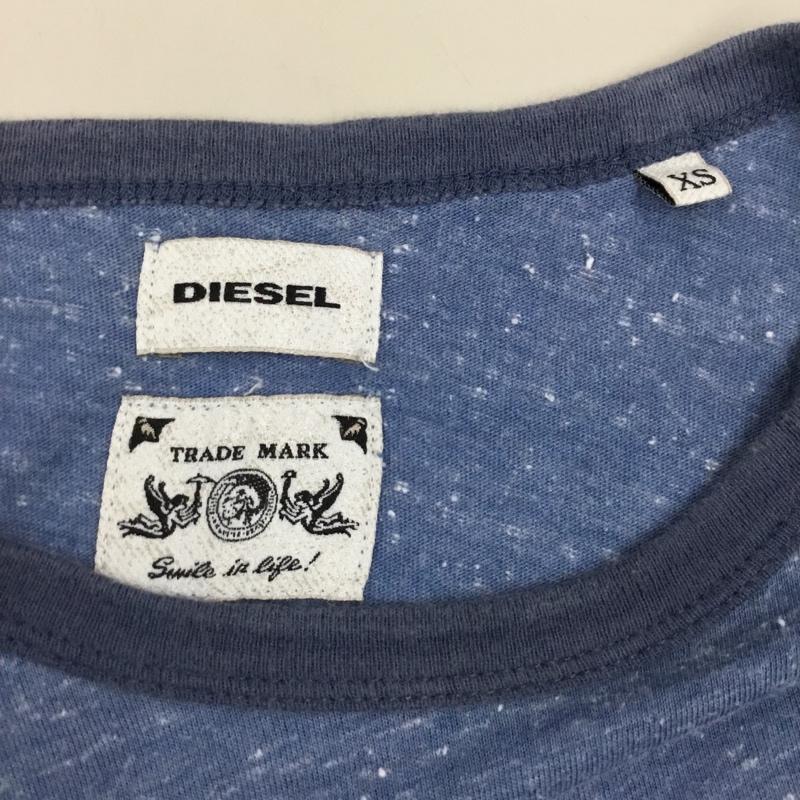 ディーゼル DIESEL Tシャツ 半袖 半袖カットソー プリントTシャツ クルーネックカットソー XS ロゴ、文字 青 / ブルー /  メンズ USED 古着 中古 10114600