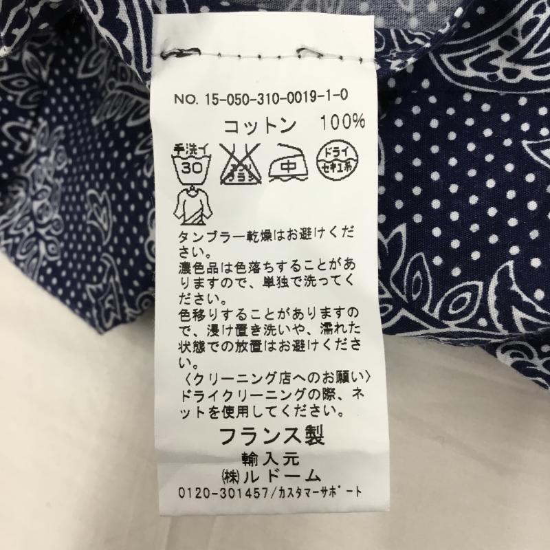 エディフィス EDIFICE シャツ、ブラウス 長袖 46 ペイズリー 青 / ブルー /  メンズ USED 古着 中古 10140069