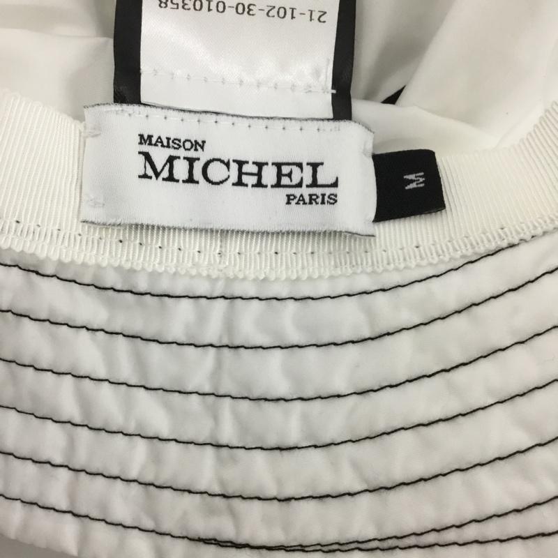 メゾンミッシェル MAISON MICHEL 帽子 ハット 21-102-30-010358 バケットハット ワンポイント 白 / ホワイト /  レディース USED 古着 中古 10137432