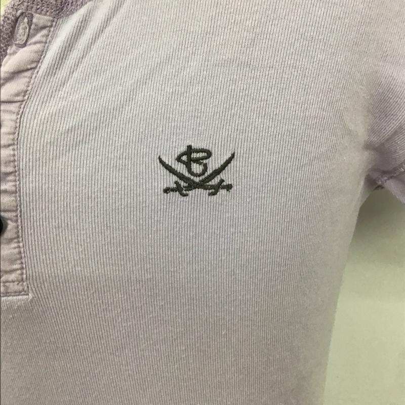 アールジェイビー R.J.B Tシャツ 半袖 ヘンリーネック 38 ワンポイント 紫 / パープル /  メンズ USED 古着 中古 10111858