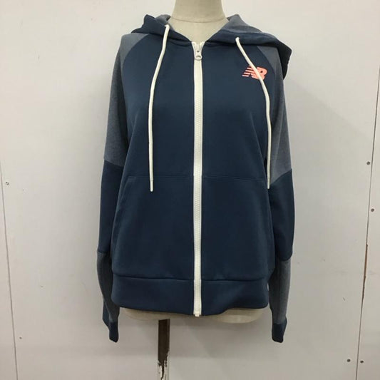 ニューバランス New Balance パーカー 長袖 AWJ01183 フルジップパーカー L ロゴ、文字 紺 / ネイビー /  レディース USED 古着 中古 10108145