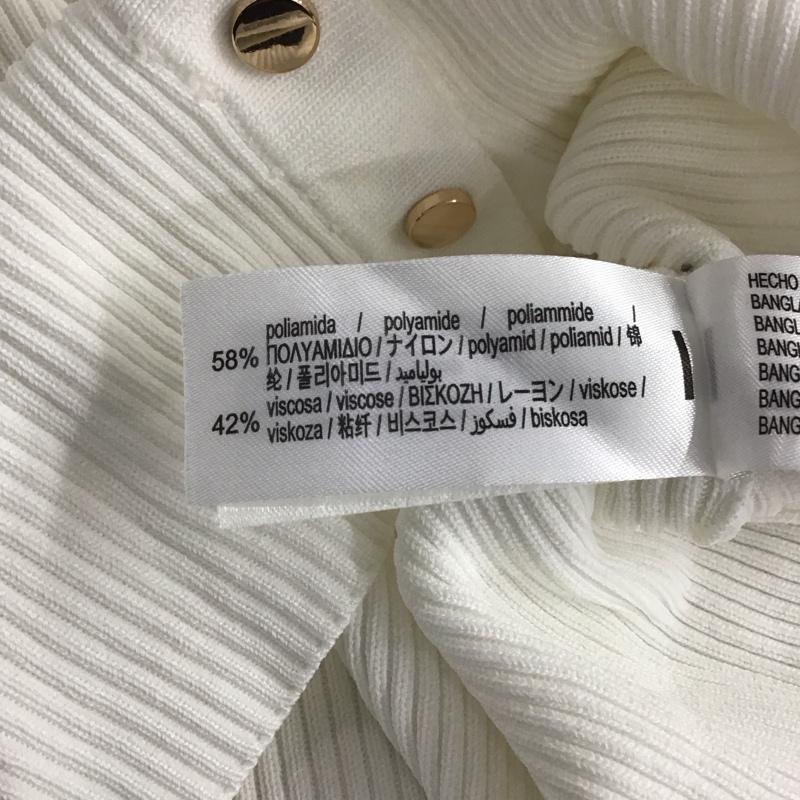 ザラ ZARA カーディガン 長袖 M 無地 白 / ホワイト /  レディース USED 古着 中古 10142257