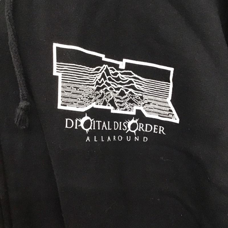 オールアラウンド ALLAROUND パーカー 長袖 長袖 XL ロゴ、文字 黒 / ブラック /  メンズ USED 古着 中古 10137236