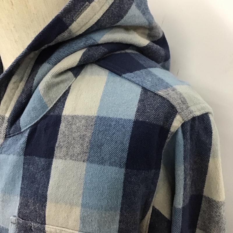 アベイシングエイプ A BATHING APE シャツ、ブラウス 長袖 長袖シャツ チェックシャツ フード付きシャツ カジュアルシャツ XL チェック 青 / ブルー /  メンズ USED 古着 中古 10109783