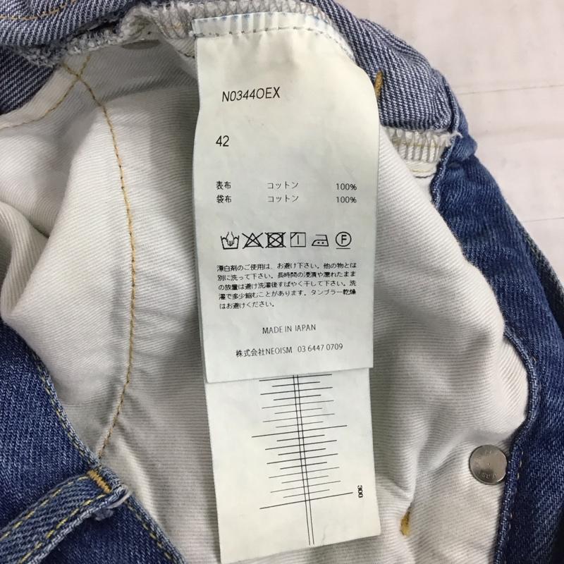 ネオンサイン NEON SIGN パンツ デニム、ジーンズ N0344OEX ワイドデニムスラックスパンツ デニムジーンズ カジュアルパンツ 42 無地 インディゴ / インディゴ /  メンズ USED 古着 中古 10110408