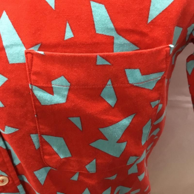 古着 USED シャツ、ブラウス 半袖 M 総柄 赤 / レッド /  メンズ USED 古着 中古 10108975