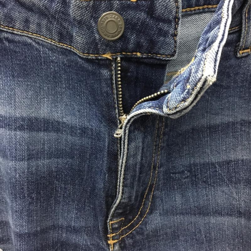 ザラ ZARA パンツ デニム、ジーンズ デニムパンツ スリムパンツ ストレッチパンツ ジーンズ ワッペン 46インチ ロゴ、文字 インディゴ / インディゴ /  メンズ USED 古着 中古 10120253