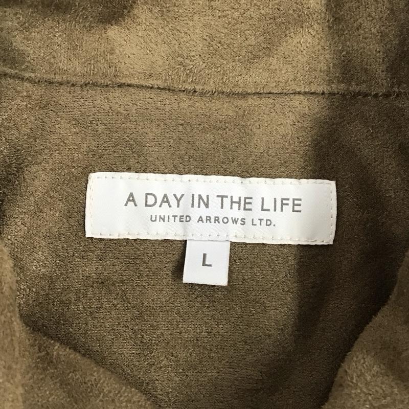 アデイインザライフ ユナイテッドアローズ A day in the life UNITED ARROWS シャツ、ブラウス 長袖 長袖シャツ カラーシャツ ポケットシャツ 長袖カットソー L 無地 茶 / ブラウン /  メンズ USED 古着 中古 10114395