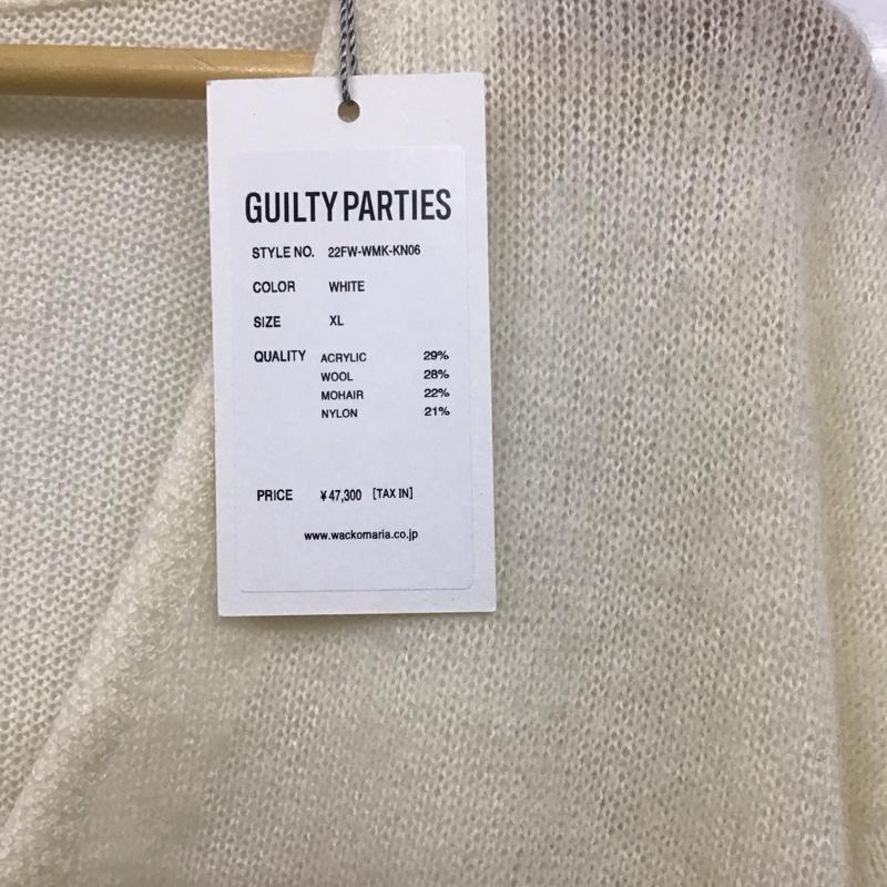 ギルティーパーティーズ GUILTYPARTIES カーディガン 長袖 22fw-wmk-kn06 MOHAIRCARDIGAN ワコマリア 長袖カーディガン XL 無地 白 / ホワイト /  メンズ USED 古着 中古 10140148