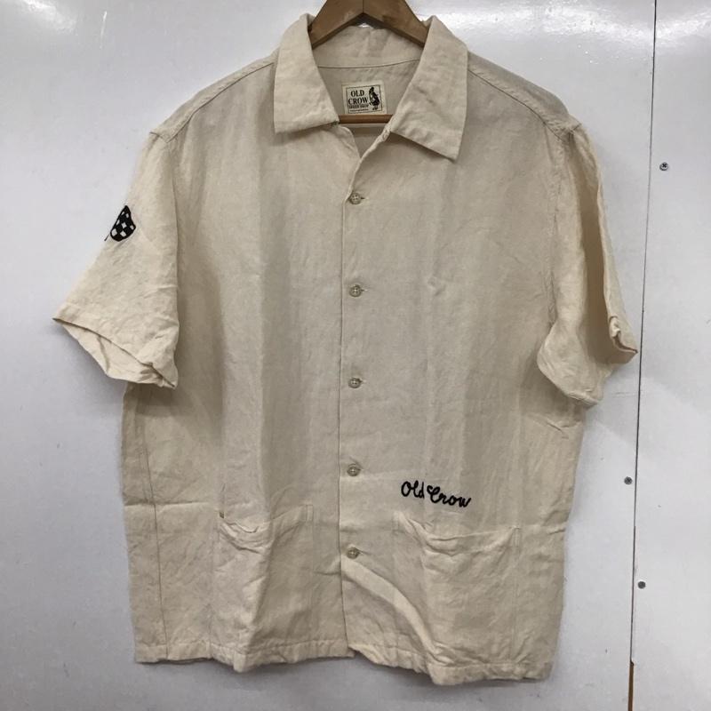 オールドクロウ OLD CROW シャツ、ブラウス 半袖 半袖シャツ 無地シャツ カラーシャツ XL ロゴ、文字 アイボリー / アイボリー /  メンズ USED 古着 中古 10130458