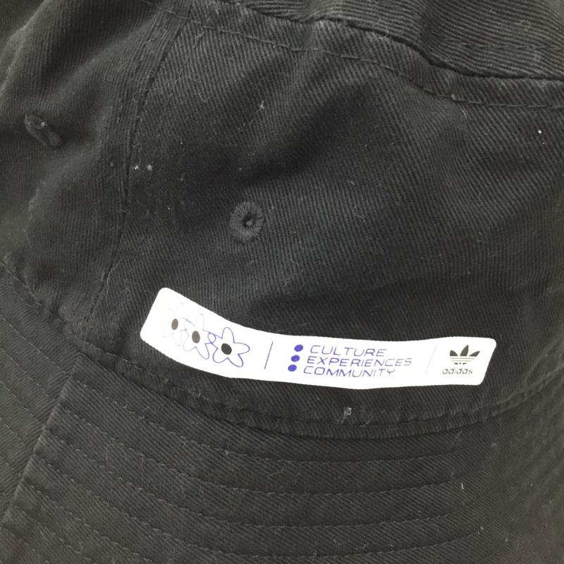 アディダス adidas 帽子 ハット IC8346 バケットハット ロゴ、文字 黒 / ブラック /  メンズ USED 古着 中古 10105756