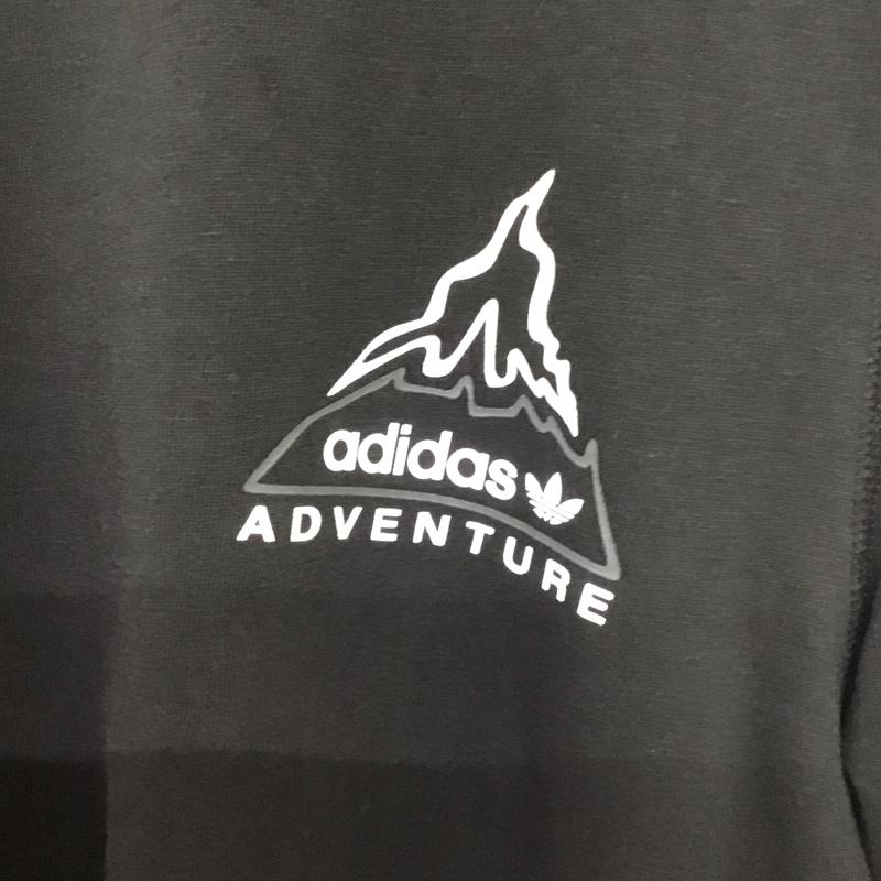 アディダス adidas Tシャツ 長袖 長袖Tシャツ プリントTシャツ 長袖カットソー ロゴ、文字 黒 / ブラック /  メンズ USED 古着 中古 10140135
