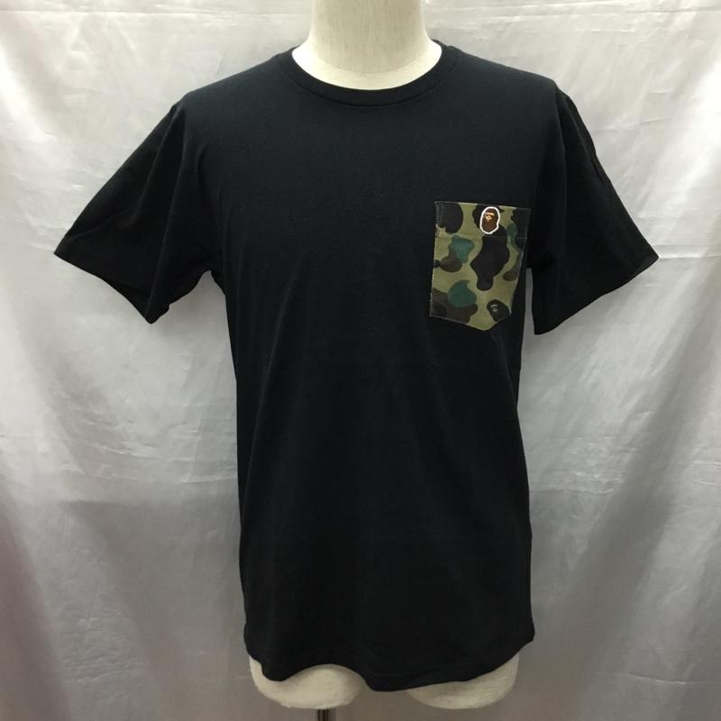 アベイシングエイプ A BATHING APE Tシャツ 半袖 L 無地 黒 / ブラック /  メンズ USED 古着 中古 10121703