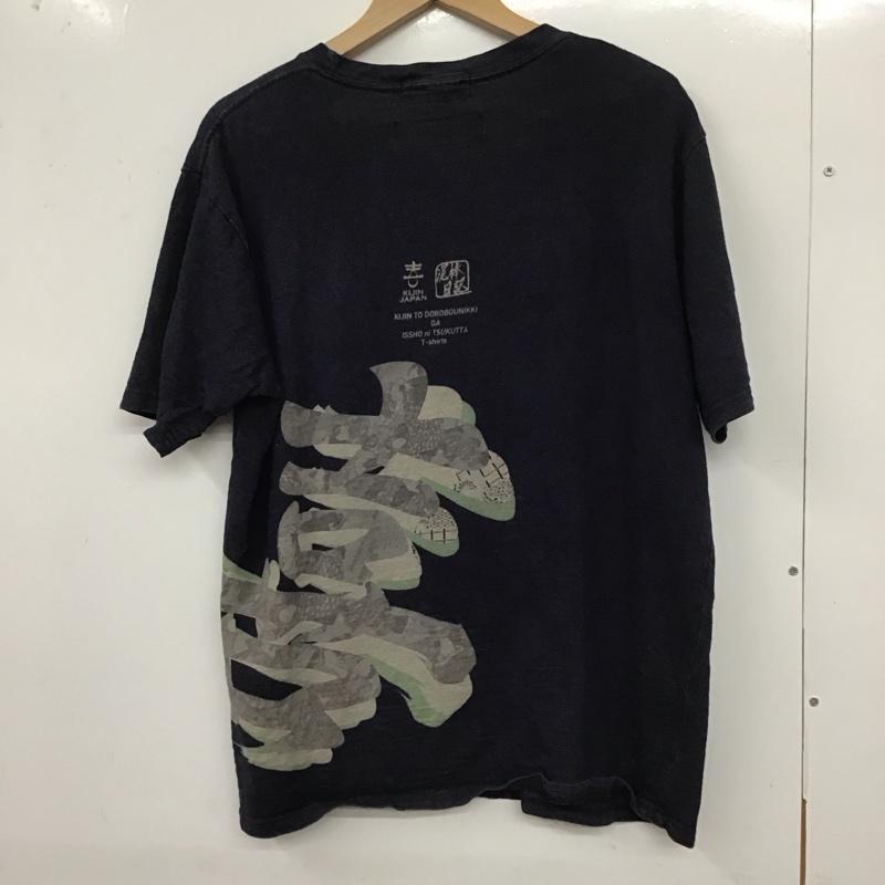 ドロボウニッキ 泥棒日記 Tシャツ 半袖 半袖カットソー プリントTシャツ クルーネックカットソー L プリント 紺 / ネイビー /  メンズ USED 古着 中古 10129495
