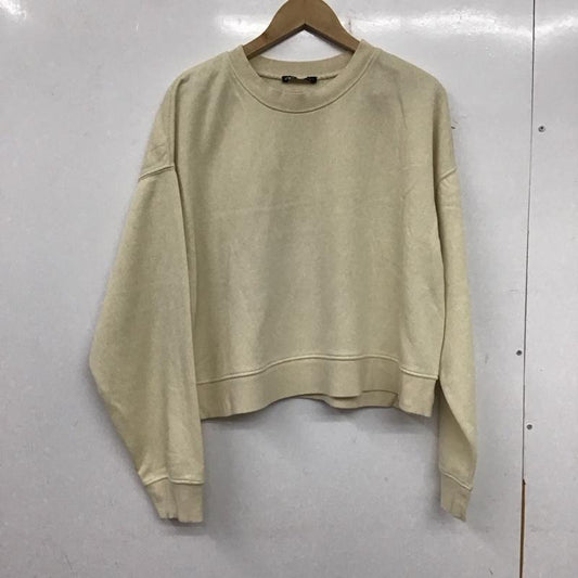 ザラ ZARA トレーナー 長袖 スウェット 裏起毛 L 無地 アイボリー / アイボリー /  レディース USED 古着 中古 10138682