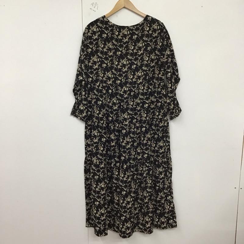 ロペピクニック ROPE  PICNIC ワンピース ロングスカート 38 総柄 黒 / ブラック /  レディース USED 古着 中古 10128890