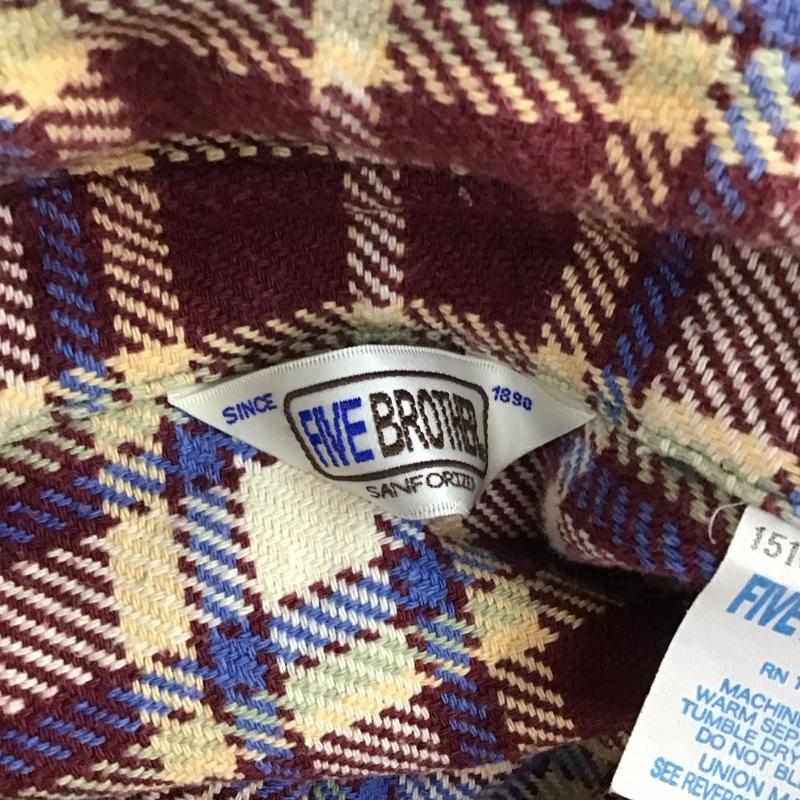 ファイブブラザー FIVE BROTHER シャツ、ブラウス 長袖 長袖シャツ カラーシャツ ポケットシャツ ネルシャツ チェックシャツ L チェック マルチカラー / マルチカラー /  メンズ USED 古着 中古 10109836