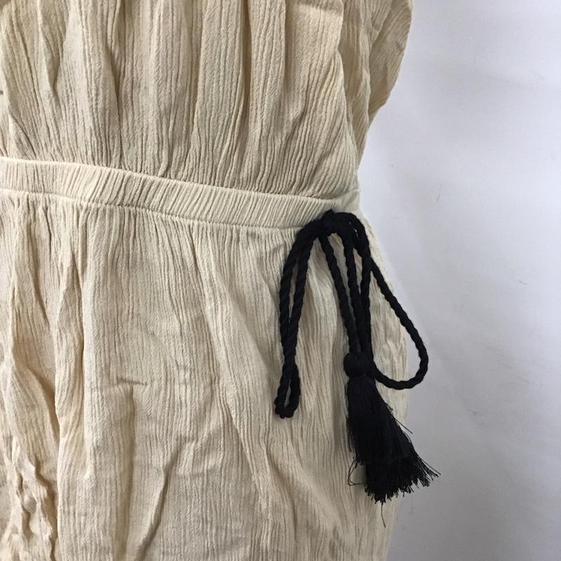 ザラベーシック ZARA BASIC ワンピース ひざ丈スカート 3633 057 070 ギャザー S 刺繍 黒 / ブラック / X ベージュ / ベージュ /  レディース USED 古着 中古 10123081