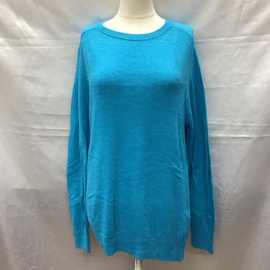 ザラ ZARA ニット、セーター 長袖 6771 018 935 クルーネック L 無地 青 / ブルー /  レディース USED 古着 中古 10118435