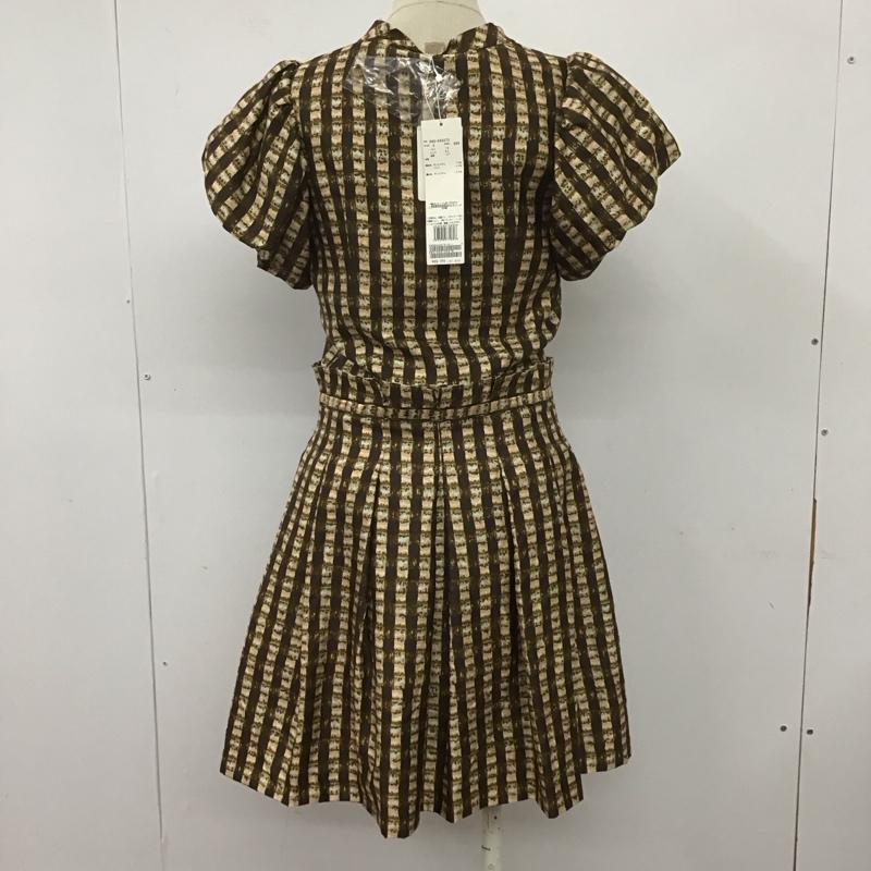 ジルスチュアート JILLSTUART ワンピース ひざ丈スカート 092-240273 半袖 リボンタイ 前開き タグ付き 0 チェック マルチカラー / マルチカラー /  レディース USED 古着 中古 10107377