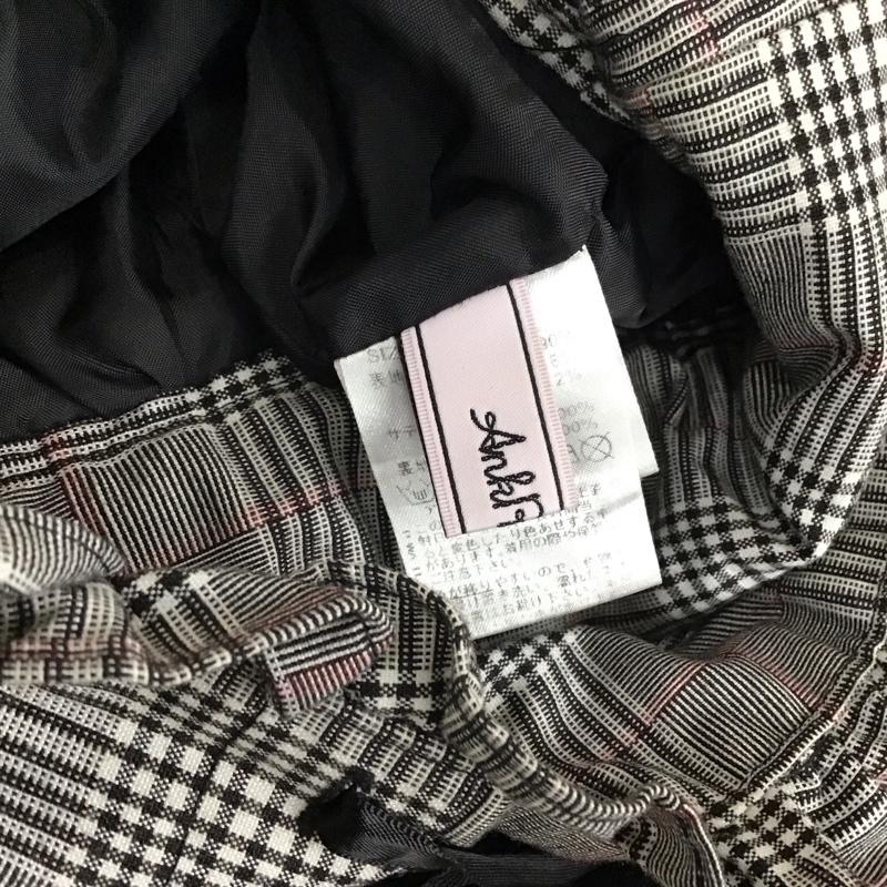 アンクルージュ ANKROUGE ボトムス ボトムス サスペンダー付きパンツ フリル ギャザー ワイドパンツ レースアップ M チェック 白 / ホワイト / X 黒 / ブラック / X 赤 / レッド /  レディース USED 古着 中古 10114766