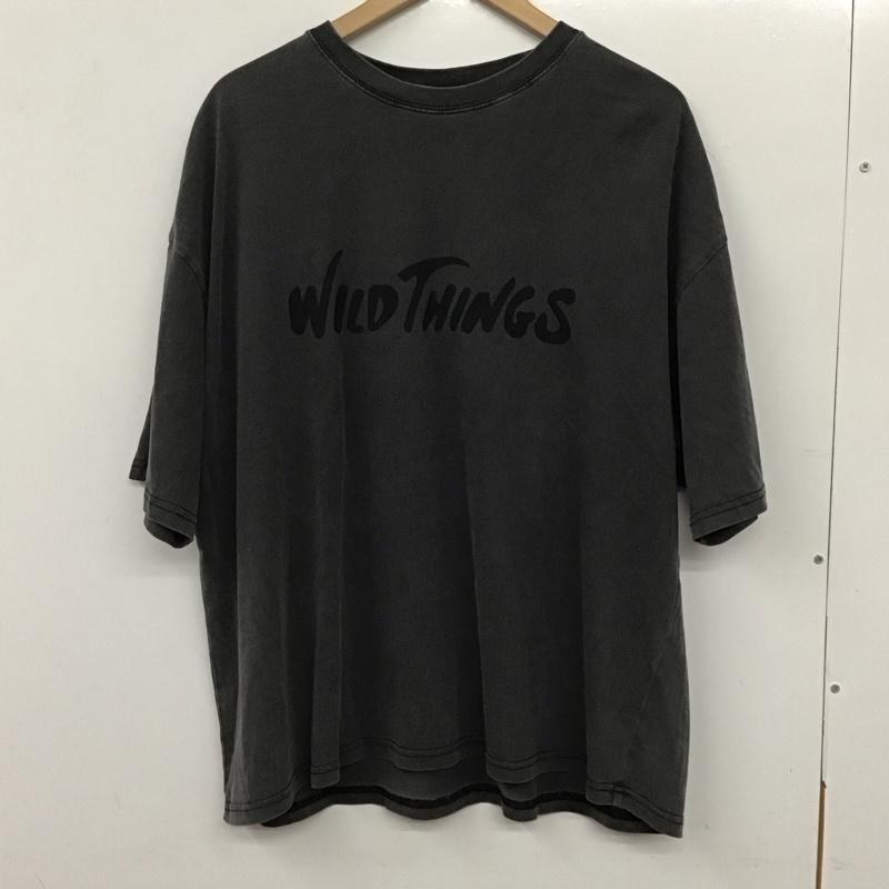 ワイルドシングス WILD THINGS Tシャツ 半袖 半袖カットソー プリントTシャツ クルーネックカットソー L ロゴ、文字 灰 / グレー /  メンズ USED 古着 中古 10133168