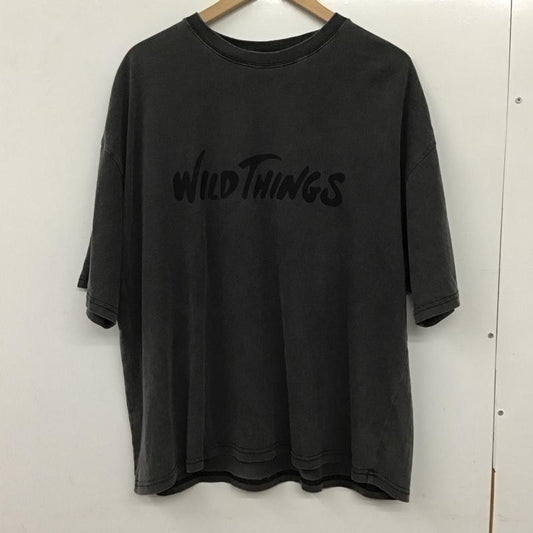 ワイルドシングス WILD THINGS Tシャツ 半袖 半袖カットソー プリントTシャツ クルーネックカットソー L ロゴ、文字 灰 / グレー /  メンズ USED 古着 中古 10133168