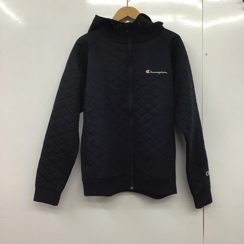 チャンピオン Champion パーカー 長袖 c3-ss613 ジップアップパーカー アウター M ロゴ、文字 紺 / ネイビー /  メンズ USED 古着 中古 10145274