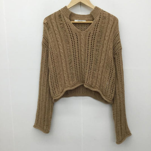 エイトセカンズ ８seconds ニット、セーター 長袖 M 無地 茶 / ブラウン /  レディース USED 古着 中古 10134253