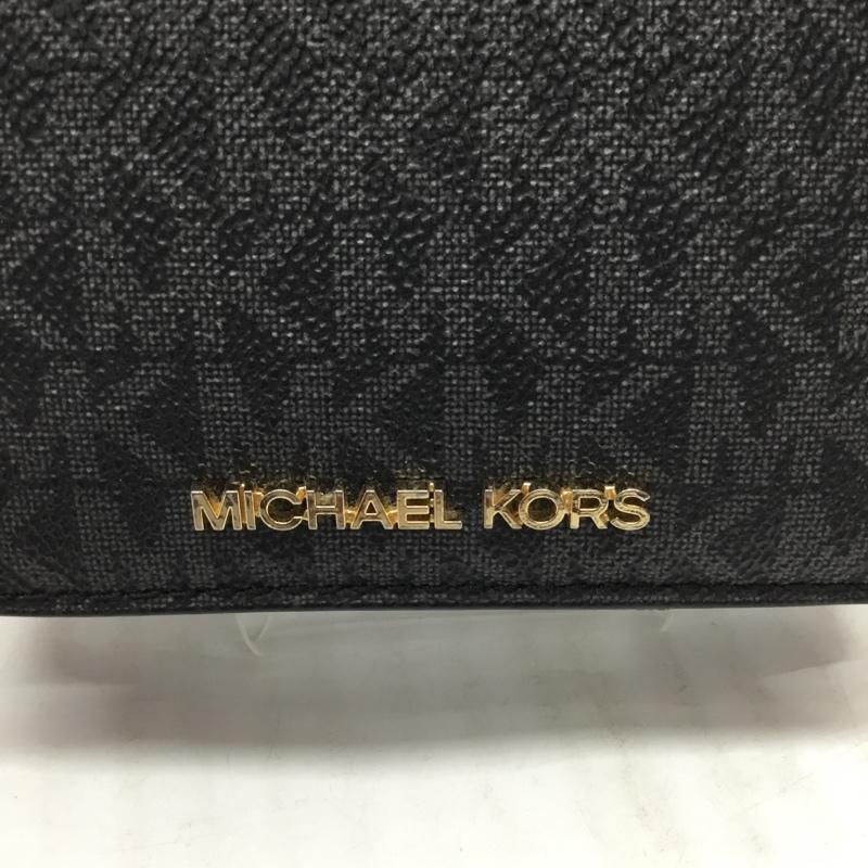 マイケルコース MICHAEL KORS 財布 コンパクト財布 35T2GTVE2B ミニ財布 がま口 総柄 黒 / ブラック /  レディース USED 古着 中古 10119574