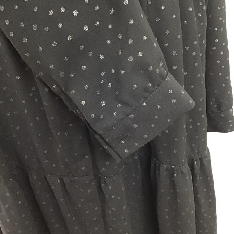 ニコアンド niko and... ワンピース ロングスカート MN81TH01AD 長袖 ティアード 4 総柄 黒 / ブラック /  レディース USED 古着 中古 10118802