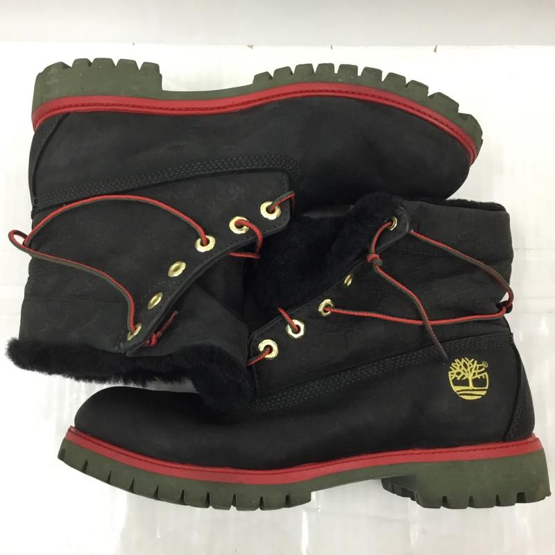 ティンバーランド Timberland ブーツ ショートブーツ 54065 DJ MURO 10W ワンポイント 黒 / ブラック / X 赤 / レッド /  メンズ USED 古着 中古 10105117