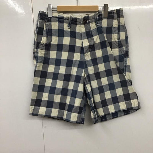 アバクロンビーアンドフィッチ ABERCROMBIE&FITCH パンツ ショートパンツ ショートパンツ ハーフパンツ カジュアルパンツ 30インチ チェック 白 / ホワイト / X 水色 / ライトブルー /  メンズ USED 古着 中古 10132004