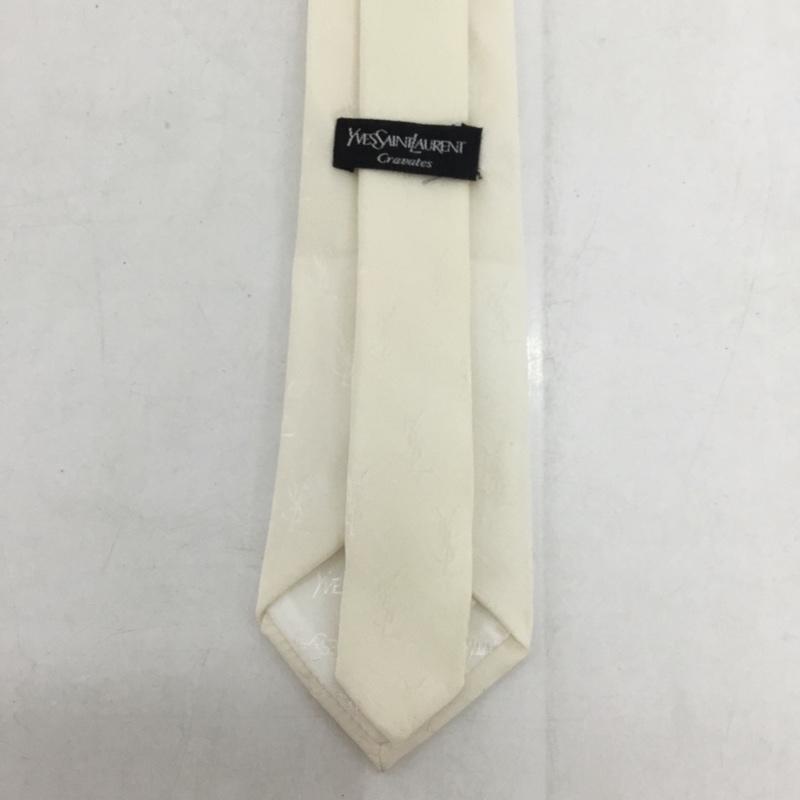 イヴサンローラン Yves Saint Laurent ネクタイ ネクタイ シルク D-TK8075 総柄 アイボリー / アイボリー /  メンズ USED 古着 中古 10138636