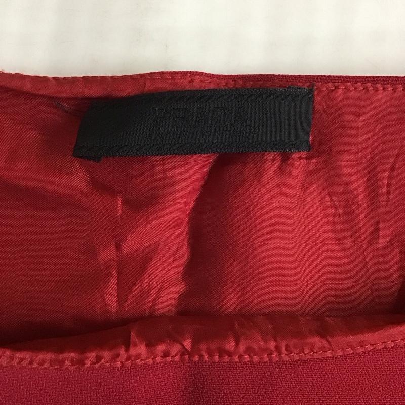 プラダ PRADA ワンピース ひざ丈スカート ノースリーブ 42 無地 えんじ / ワインレッド /  レディース USED 古着 中古 10114442