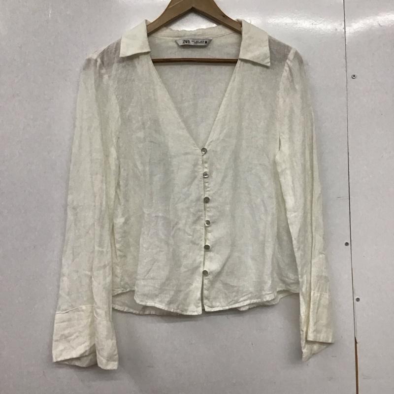 ザラ ZARA シャツ、ブラウス 長袖 S 無地 白 / ホワイト /  レディース USED 古着 中古 10150858